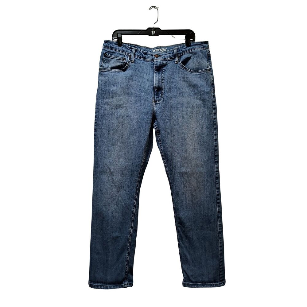 Wrangler Jeans Men's 36x30 Blue Straight Regular Fit Stretch Denim MGW25SB